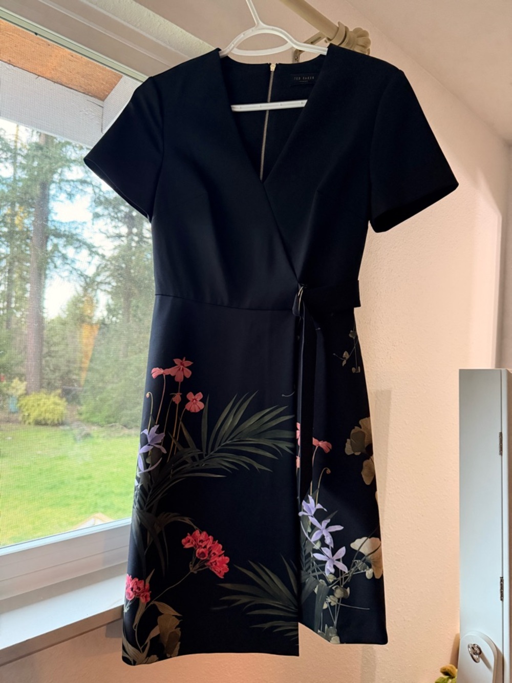 Ted Baker London Black Floral Midi Dress
